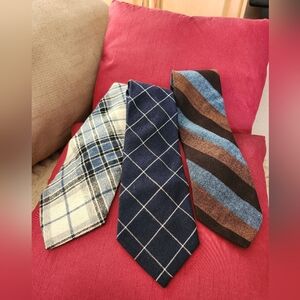 70's Vintage Wool Ties By Beau Brummell Bundle Of 3